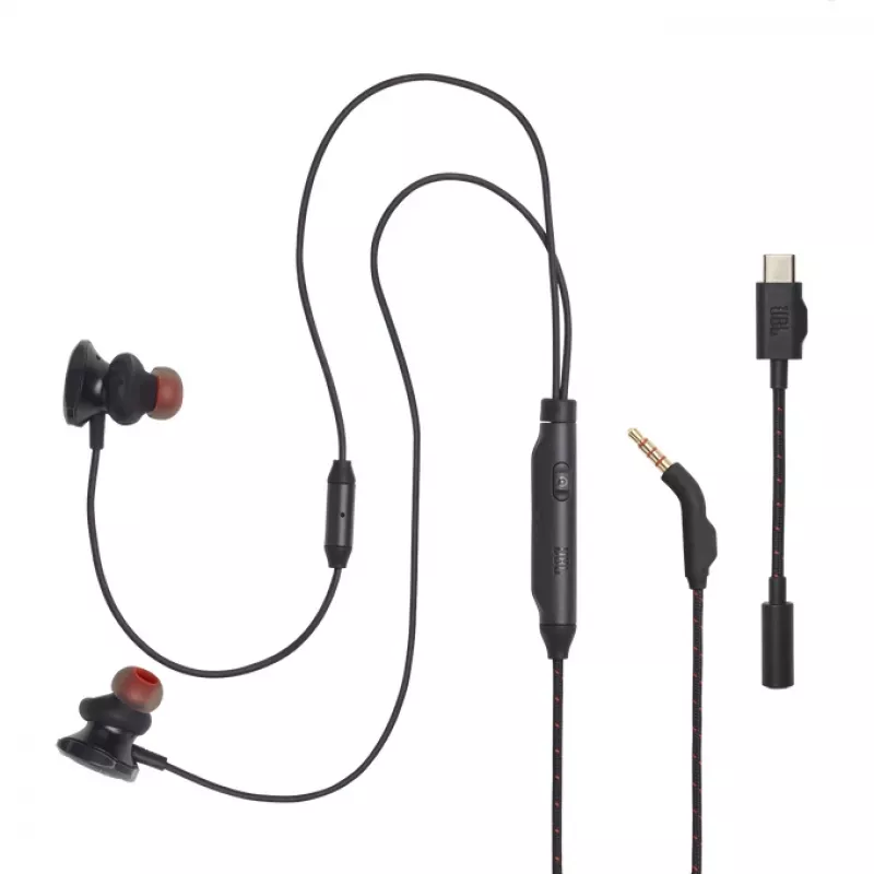 JBL JBLQTUM50CBLK headphones/headset Wired In-ear Gaming Black