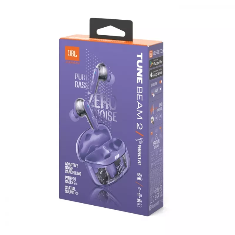 JBL Tune Beam 2 Ghost Edition Headset Wireless In-ear Music/Everyday Bluetooth Purple