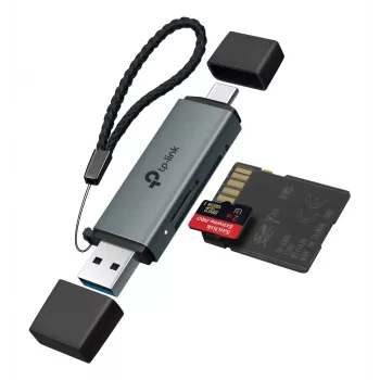 Card reader TP‑LINK UA430D USB 3.1 — MicroSD/SD support, 200 Mbit/s, Black, 75×22.9×9.3 mm