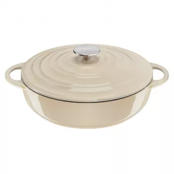 Tefal cast iron serving pan LOV E25972, round 3.8 L, 28 cm, beige