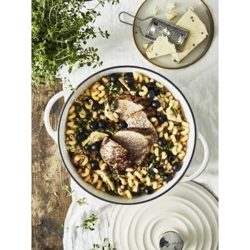 Tefal cast iron serving pan LOV E25972, round 3.8 L, 28 cm, beige