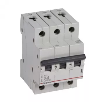 Circuit breaker Legrand 419171 B25A 3P 6kA – 3-pole B characteristic, 25 A, 6 kA breaking capacity