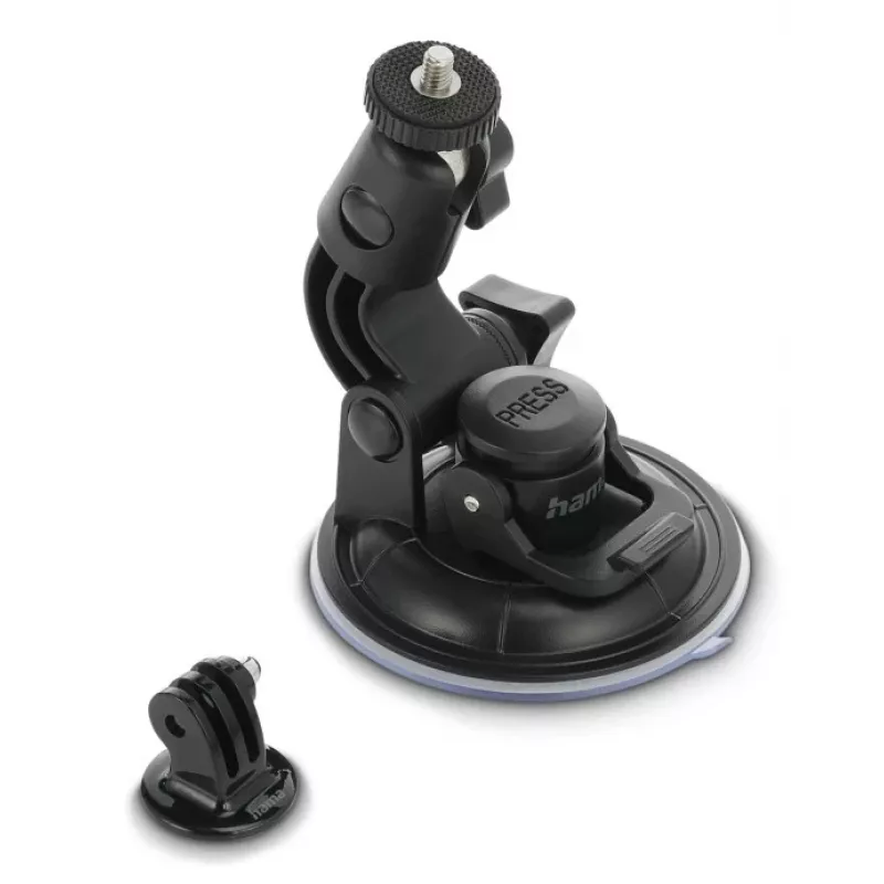 HAMA Suction Cup Holder for Action Cams Universal Car Tripod 3D Ø90 mm, max load 0.3 kg, height 5–11 cm