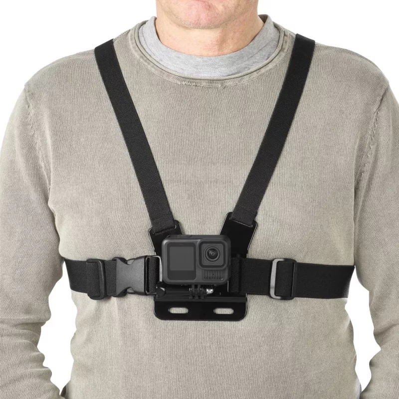 Camera chest harness HAMA 00004567 for action cameras (GoPro compatible), black, adjustable chest mount