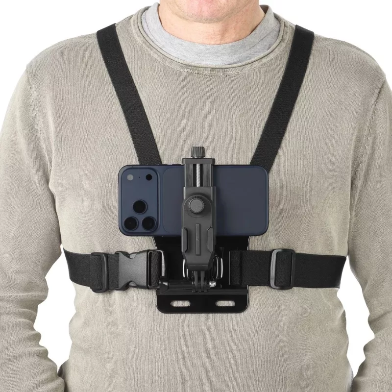 Camera chest harness HAMA 00004567 for action cameras (GoPro compatible), black, adjustable chest mount