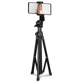 Tripod Hama Rotary Smartphone II for Smartphone and Digital Camera, 3‑leg, Max Load 1 kg, Height 41.5–150 cm, Black