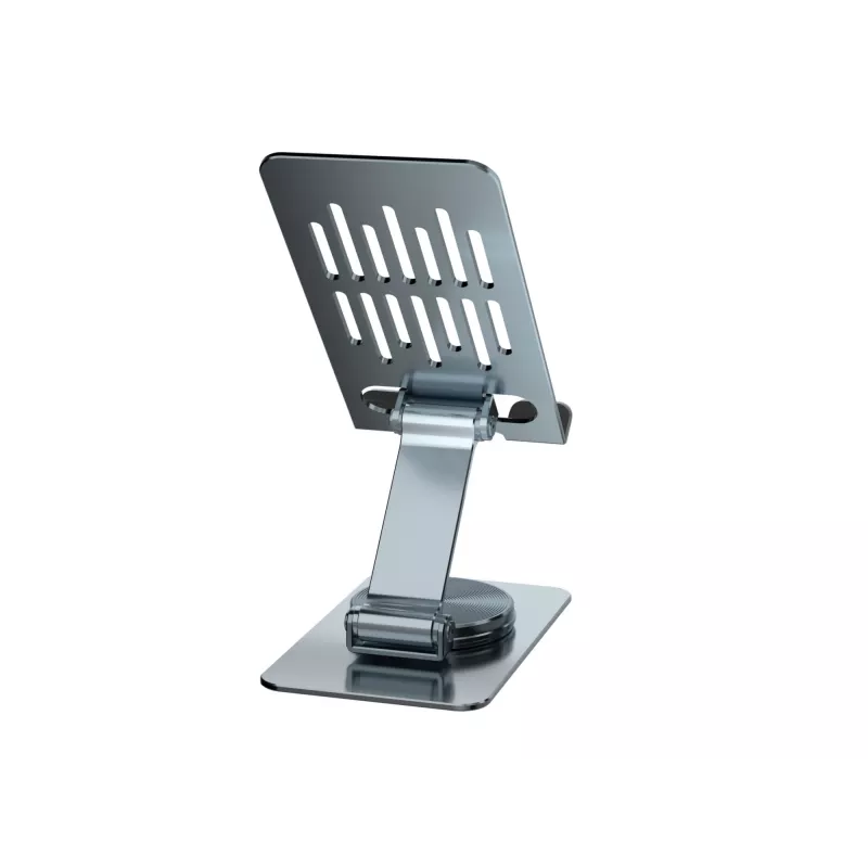 Foldable Swivel Phone Stand CONCEPTRONIC THANA08G, 360° Rotating Base, Adjustable Height, Silver