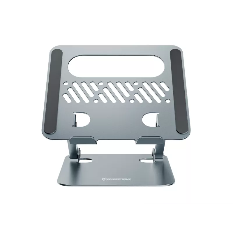 Laptop stand CONCEPTRONIC THANA10G — foldable aluminium, adjustable height, grey, 240×220×50 mm
