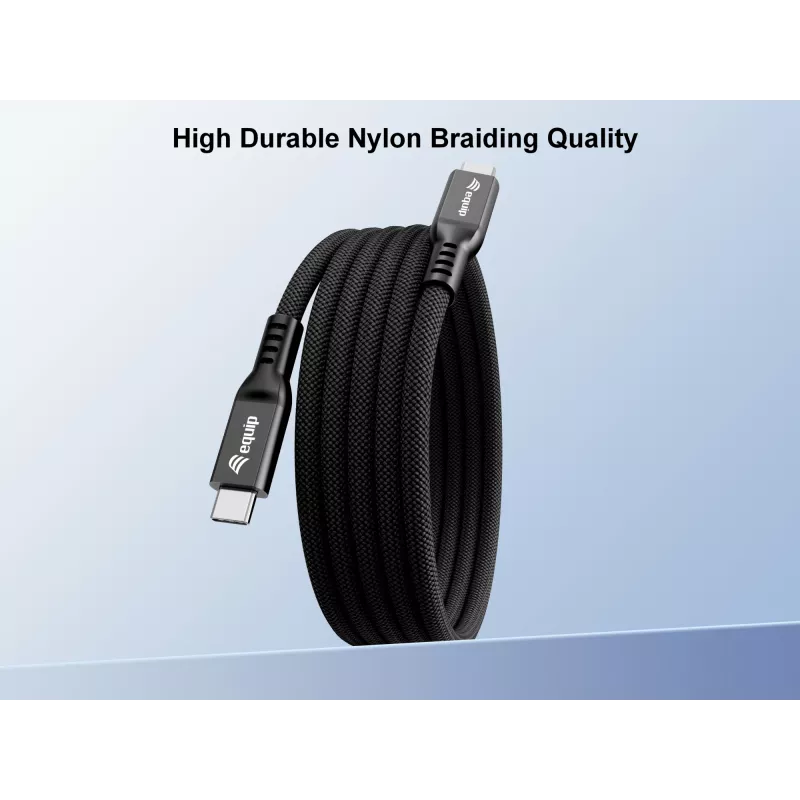 USB4 Gen 4x2 C‑to‑C Cable EQUIP 1.2m, 80Gbps, PD240W, 8K@60Hz, Black