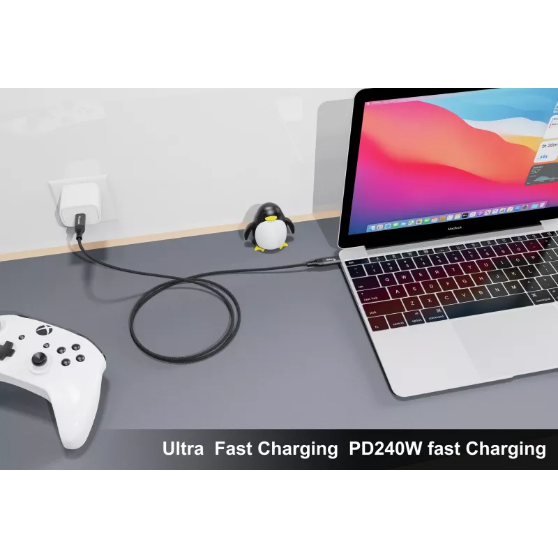 USB4 Gen4x2 C‑to‑C Cable EQUIP 2 m, 80 Gbps, PD 240W, 8K@60Hz, Black