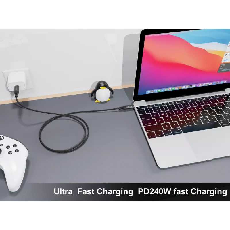 Equip USB 4 Ultra Slim C to C Cable, 1.2m, PD240W, 4K/60Hz, 40Gbps, Black