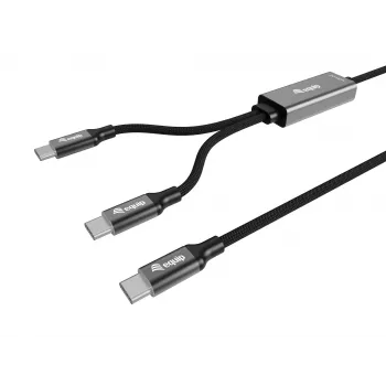 USB-C to 2x USB-C Y-Charging Cable EQUIP 1.5m PD 140W, USB 2.0, Black