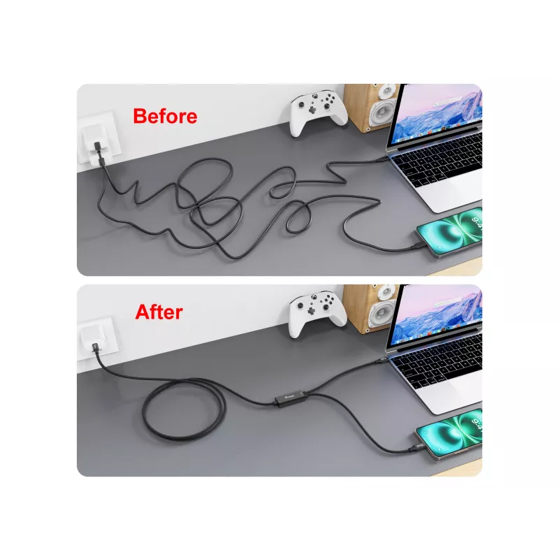 USB-C to 2x USB-C Y-Charging Cable EQUIP 1.5m PD 140W, USB 2.0, Black