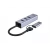 USB-C to Gigabit Network Adapter with 3-Port USB Hub CONCEPTRONIC ABBY25G — USB 3.2 Gen 1, 1 Gbps Ethernet, 3x USB-A, aluminium, grey