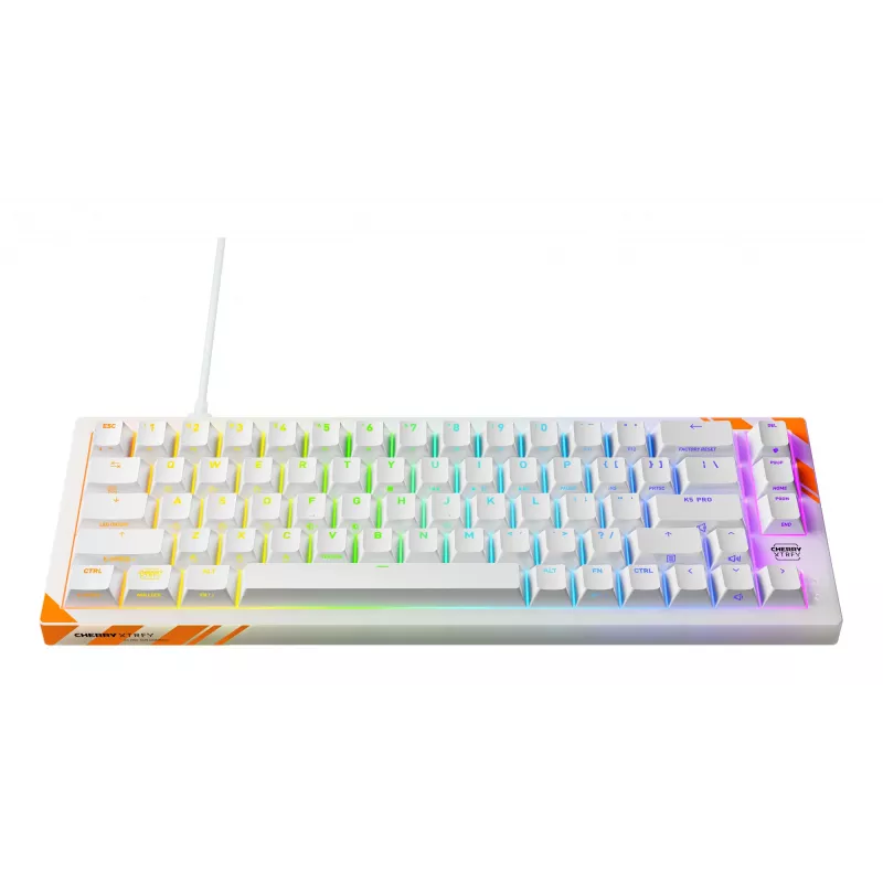 Mechanical Gaming Keyboard Cherry K5 Pro TMR Compact 65% QWERTY US, Wired USB, RGB, Orange/White