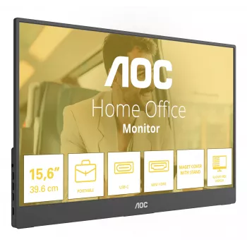 AOC 16T20E2 portable TV/monitor Portable monitor Black 39.6 cm (15.6 inch) LED 1920 x 1080 pixels