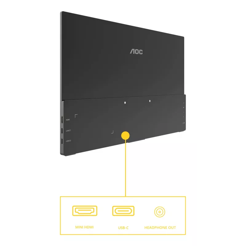 AOC 16T20E2 portable TV/monitor Portable monitor Black 39.6 cm (15.6 inch) LED 1920 x 1080 pixels