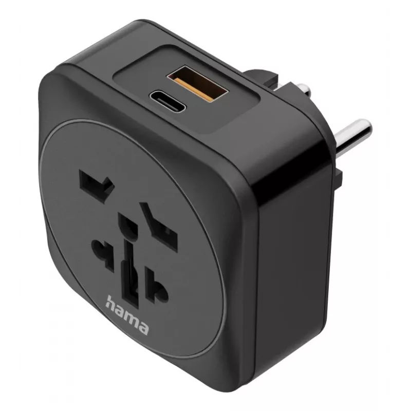 Hama 00223460 power plug adapter Type E/F hybrid Universal Black