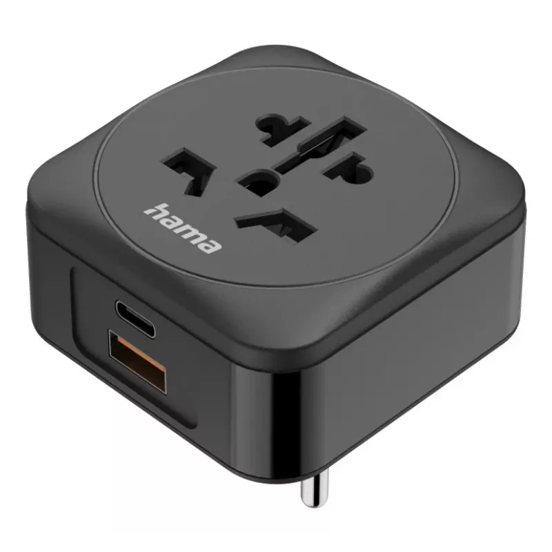 Hama 00223460 power plug adapter Type E/F hybrid Universal Black