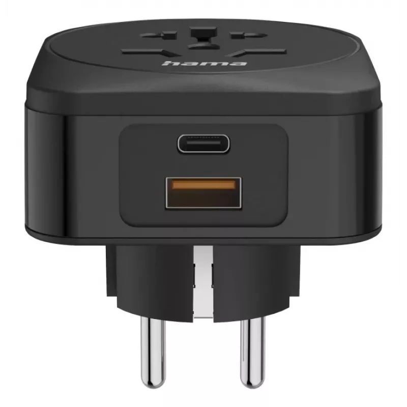 Hama 00223460 power plug adapter Type E/F hybrid Universal Black