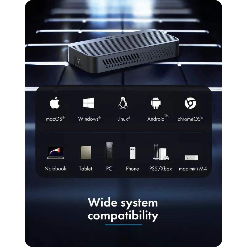ICY BOX Diamond Case 1980 M.2 NVMe SSD enclosure with Thunderbolt 5 technology and a transfer speed of up to 80 Gbps