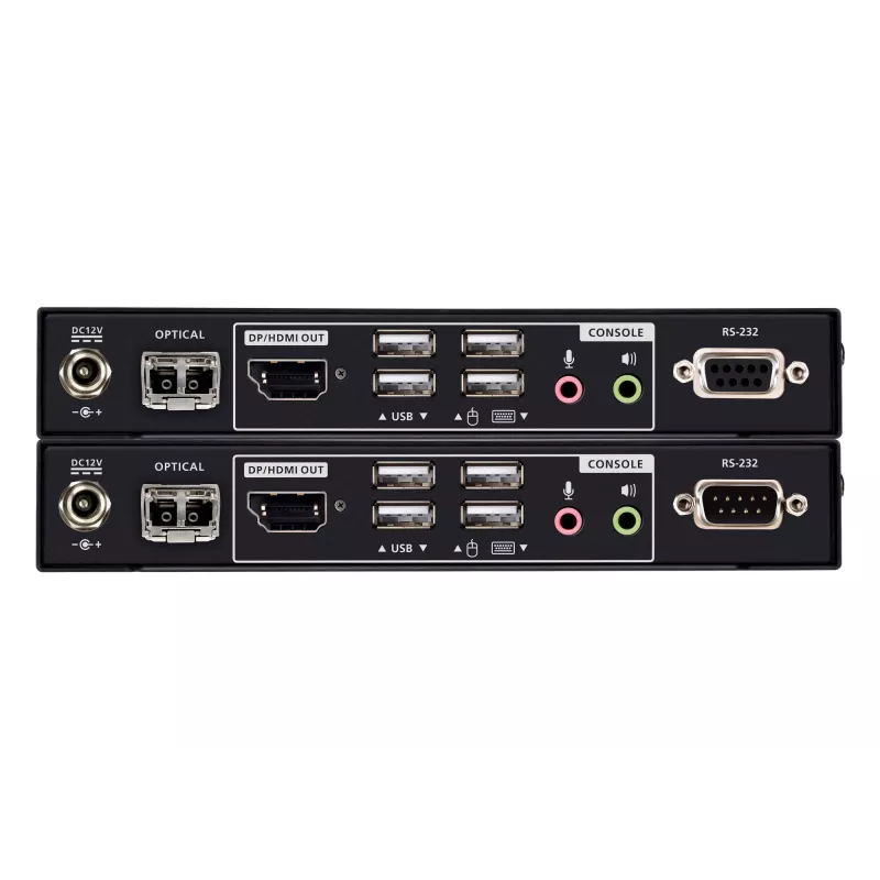 KVM Extender ATEN True 4K DP/HDMI Optical KVM 300m – Transmitter & Receiver, DisplayPort/HDMI, USB, 300 m