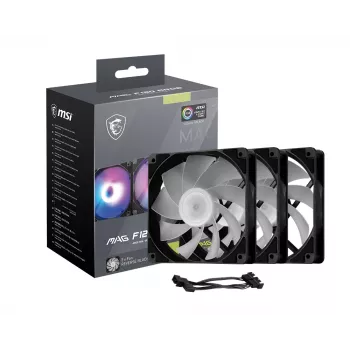 PC case fan MSI MAG F120 ARGB x3 — 120 mm, 1300 RPM, hydraulic bearing, black