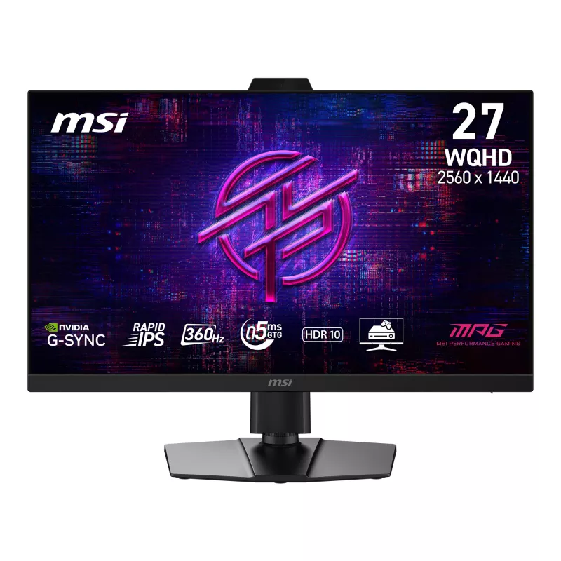 27 inch MSI MPG 272QRF X36 gaming monitor — 2560×1440 WQHD, Rapid IPS, 0.5 ms, 400 cd/m², USB 2.0 hub, VESA, height adjustable