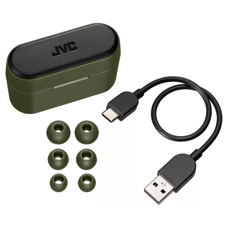 JVC Powerful Sound TWS Green, True Wireless Stereo (TWS), 20 - 20000 Hz, Calls/Music, 8.2 g, Headset, Green