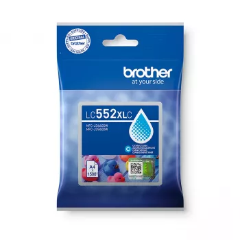 Ink cartridge Brother LC552XLC, original cyan pigment ink, single pack, yield 1500 pages