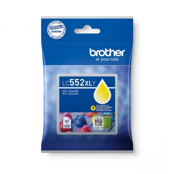 Original Brother LC552XLY Ink Cartridge, Yellow, Pigment-Based, Single Pack, 1500 pages