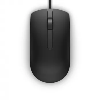 DELL Wired Mouse - MS116 - Black, Ambidextrous, Optical, USB Type-A, 1000 DPI, Black