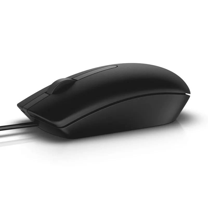 DELL Wired Mouse - MS116 - Black, Ambidextrous, Optical, USB Type-A, 1000 DPI, Black