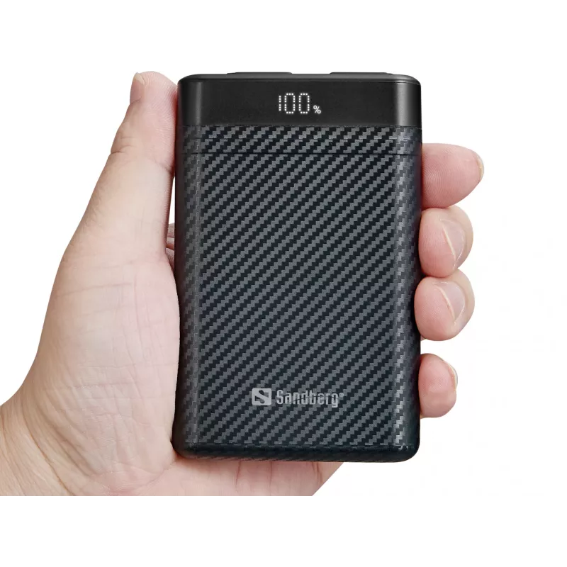 Sandberg Survivor Nano Powerbank 10000, 10000 mAh, Lithium-Ion (Li-Ion), 3.7 V, 20 W, Black
