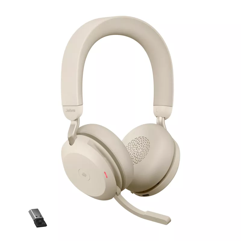 Jabra Evolve2 75 - USB-A MS Teams - Beige, Wireless, Office/Call center, 20 - 20000 Hz, 197 g, Headset, Beige