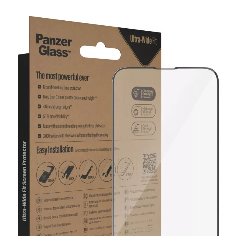 PanzerGlass ® Screen Protector iPhone 14 | 13 | 13 Pro | Ultra-Wide Fit w. EasyAligner