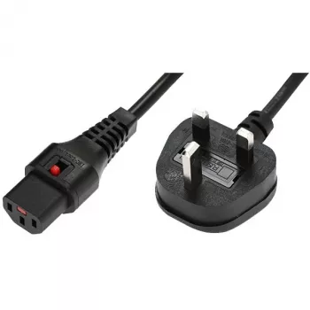 Power cord MicroConnect UK Type G to IEC C13 plug — mains lead for computers and peripherals