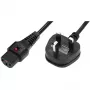 Power cord MicroConnect UK Type G to IEC C13 plug — mains lead for computers and peripherals