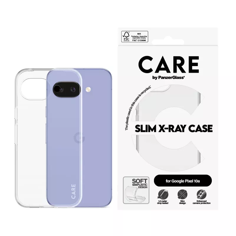 Phone case PanzerGlass CARE X-Ray for Google Pixel 10a 5G — transparent cover