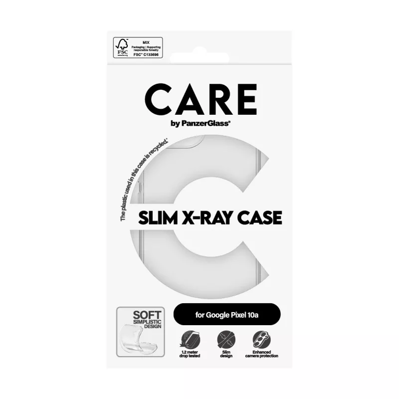 Phone case PanzerGlass CARE X-Ray for Google Pixel 10a 5G — transparent cover