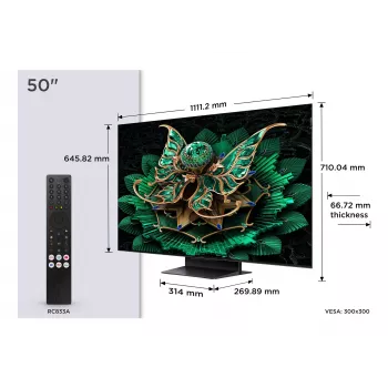 TCL 50C7K TV 127 cm (50 inch) 4K Ultra HD Smart TV Wi-Fi Metallic 2000 cd/m²