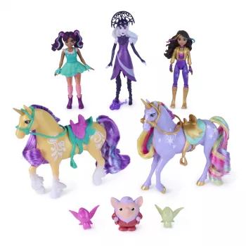 Unicorn Academy , Magic Unleashed Adventure Pack, Easter Gifts Idea, Includes Sophia, Ava, Ravenzella Dolls, Wildstar, Leaf Unicorns & more