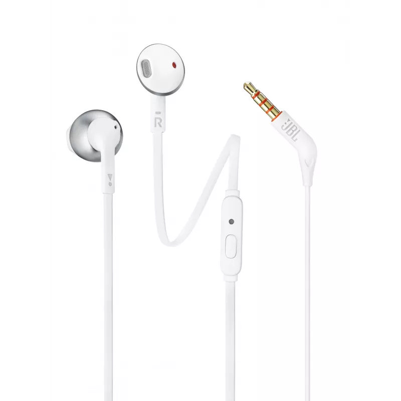 JBL Tune 205, Wired, 20 - 20000 Hz, Calls/Music, 14.3 g, Headset, Chrome, White