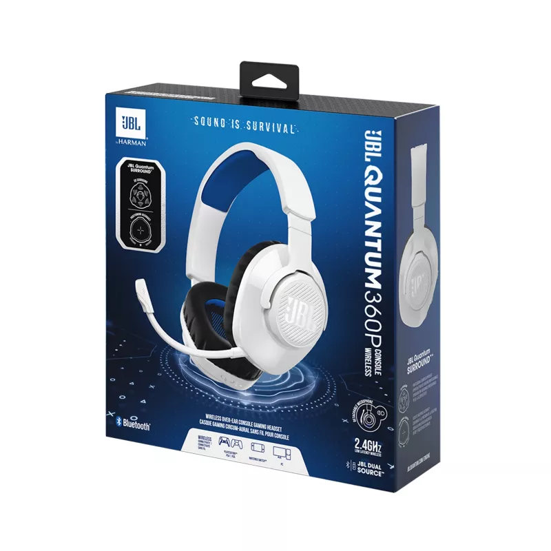 JBL Quantum 360P Headset Wireless Head-band Gaming USB Type-C Bluetooth Blue, White