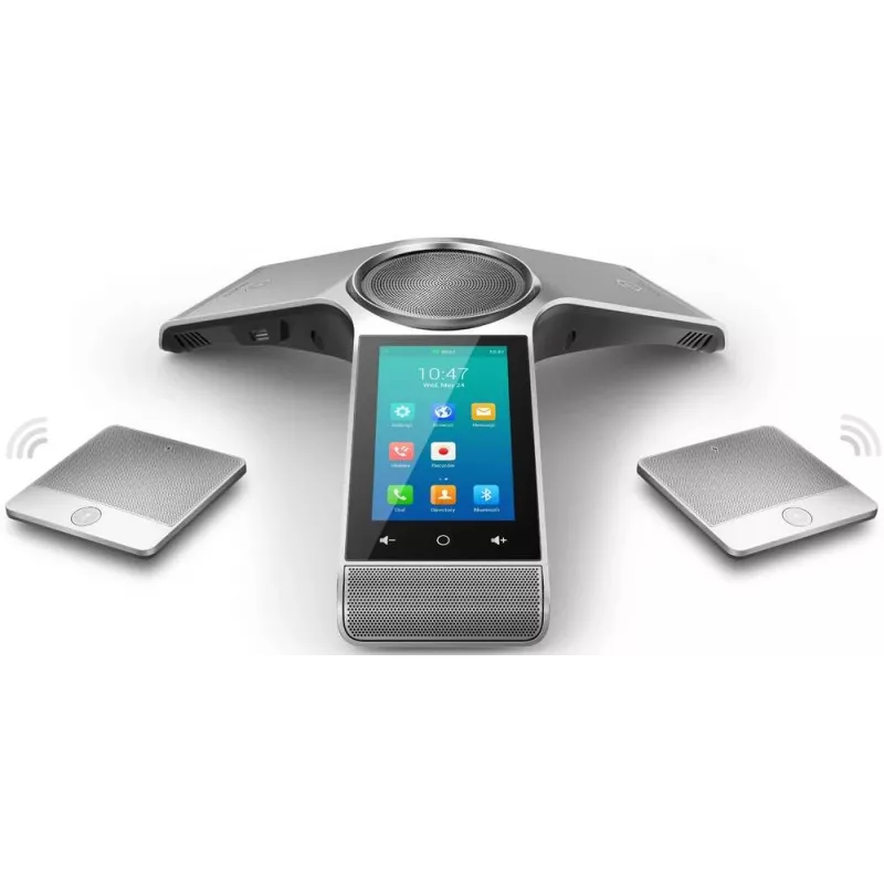 IP conference phone Yealink CP960 — silver, buttons & touch control, Micro-USB B & USB-A, 338×338×74 mm