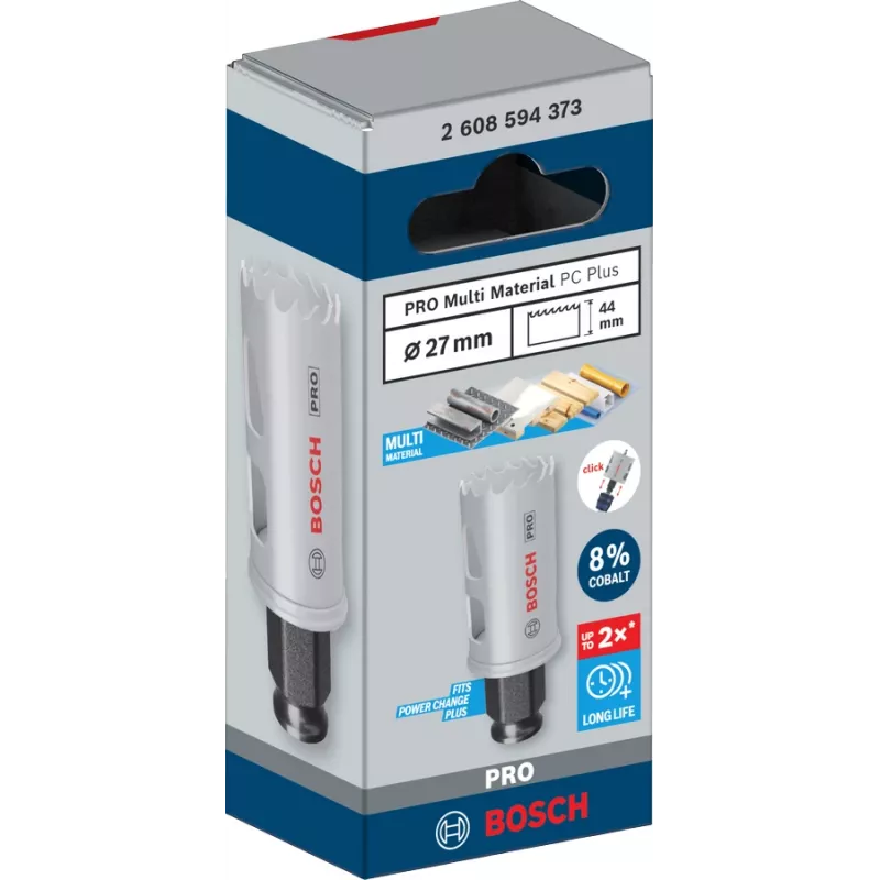 Hole saw Bosch PRO Multi Material PC Plus 44/27 mm — single, for drill, Ø27 mm