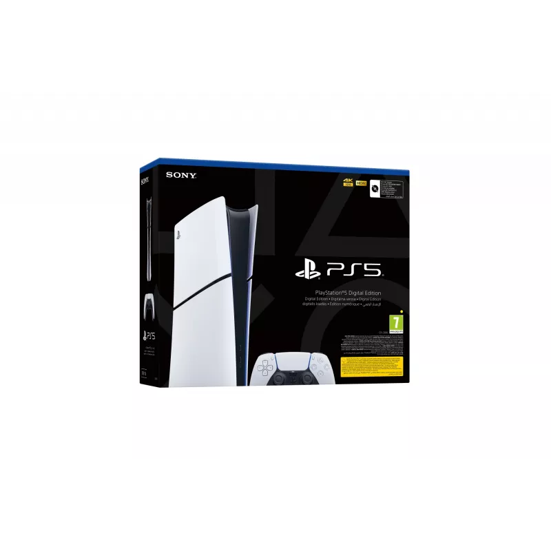 Sony PlayStation 5 (model group - slim) Digital Edition, PlayStation 5, Black, White, 16384 MB, GDDR6, 448 GB/s, AMD