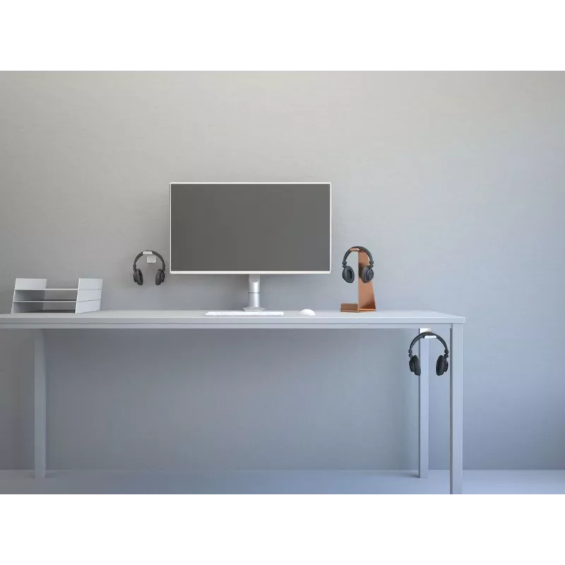 Multibrackets M Headset Holder Desk White, Headphone holder, Aluminium, 52 g, White