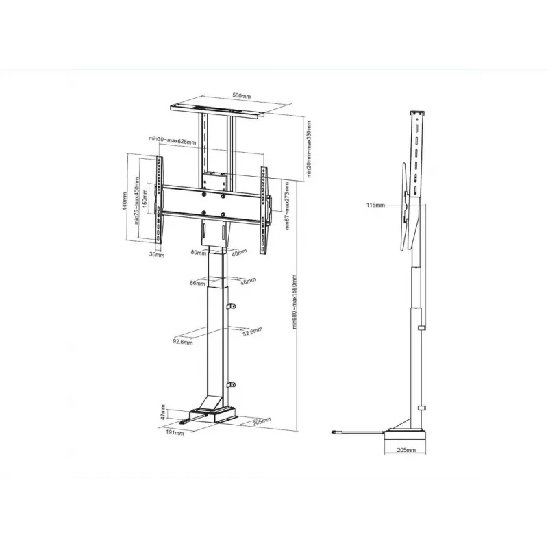 Multibrackets M Motorized TV Lift Large 50 kg capacity 37-65 inch screens