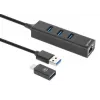 Manhattan USB-C & USB-A Combo Dock/Hub, Ports (4): Ethernet and USB-A (x3), 5 Gbps (USB 3.2 Gen1 aka USB 3.0), USB powered (no external power supply required)